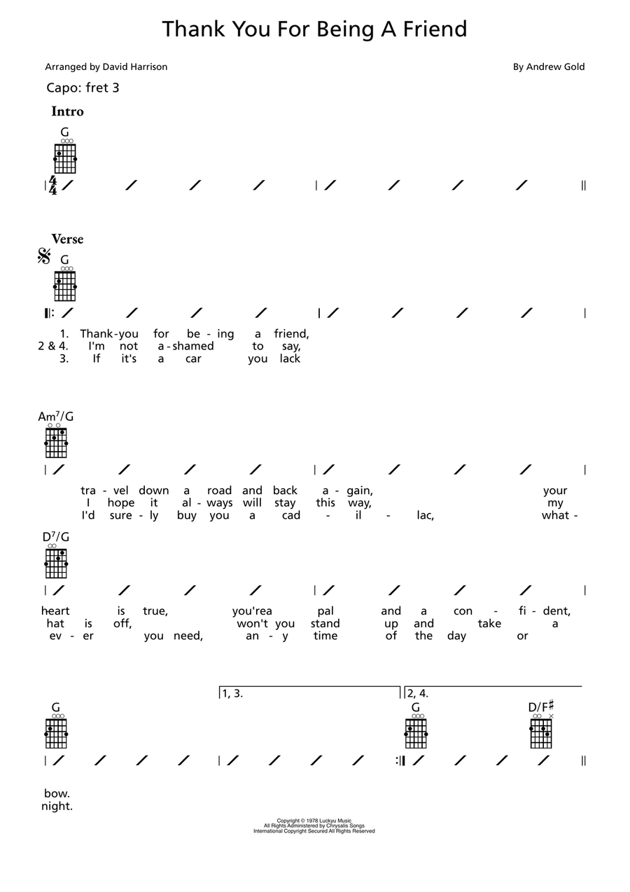 Thank You For Being A Friend Acoustic Guitar scores gallery preview page 1