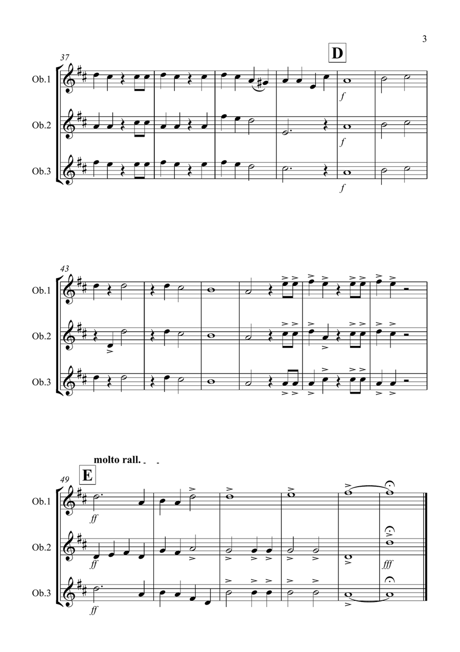 Hallelujah Chorus for Oboe Trio Woodwind Trio scores gallery preview page 3