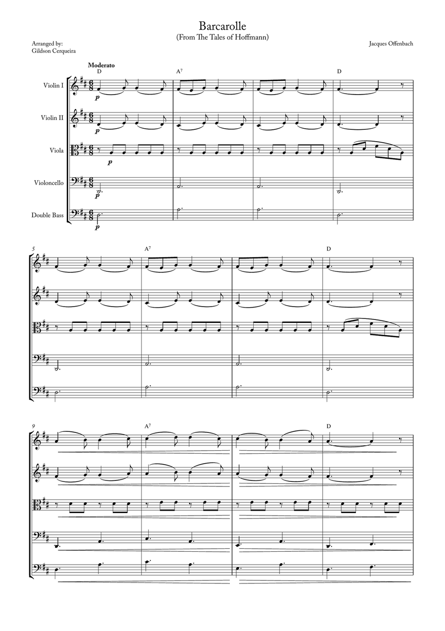 Barcarolle String Orchestra scores gallery preview page 1