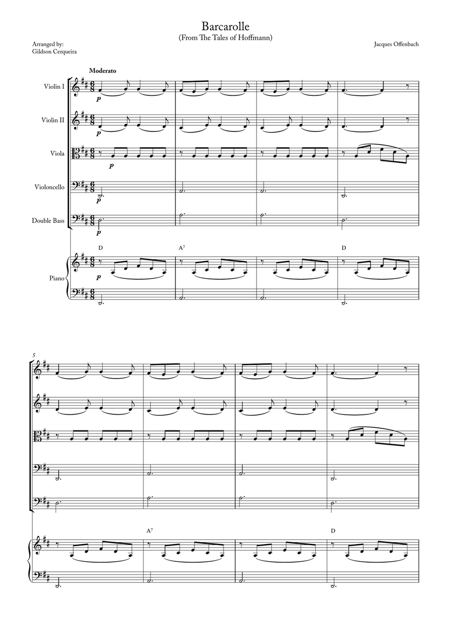 Barcarolle String Orchestra scores gallery preview page 1