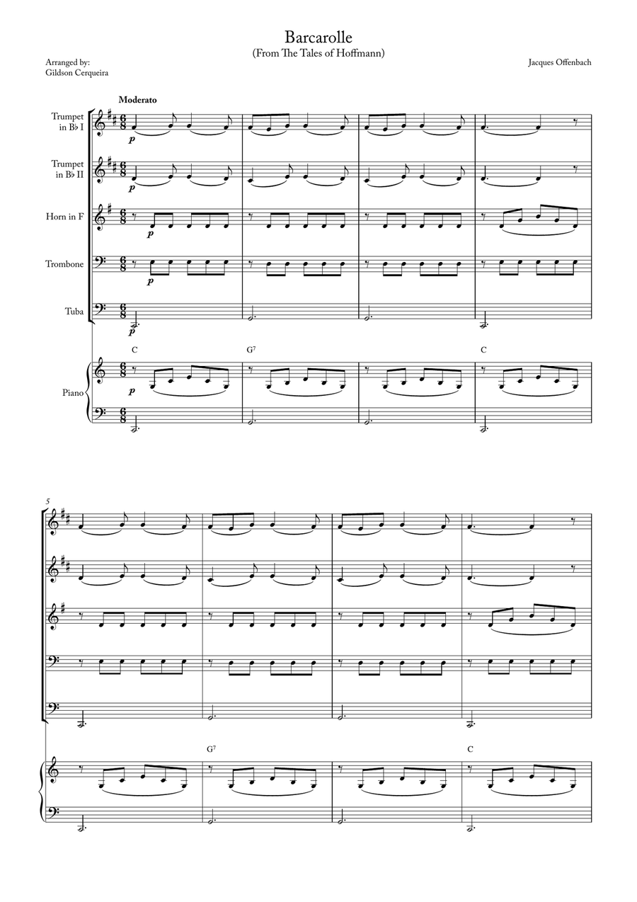 Barcarolle Brass Quintet scores gallery preview page 1