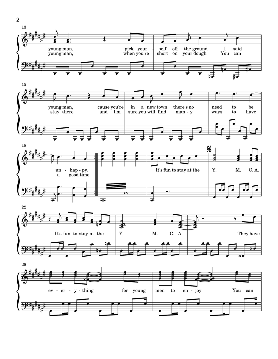 Y.M.C.A Y.M.C.A Piano Solo scores gallery preview page 2