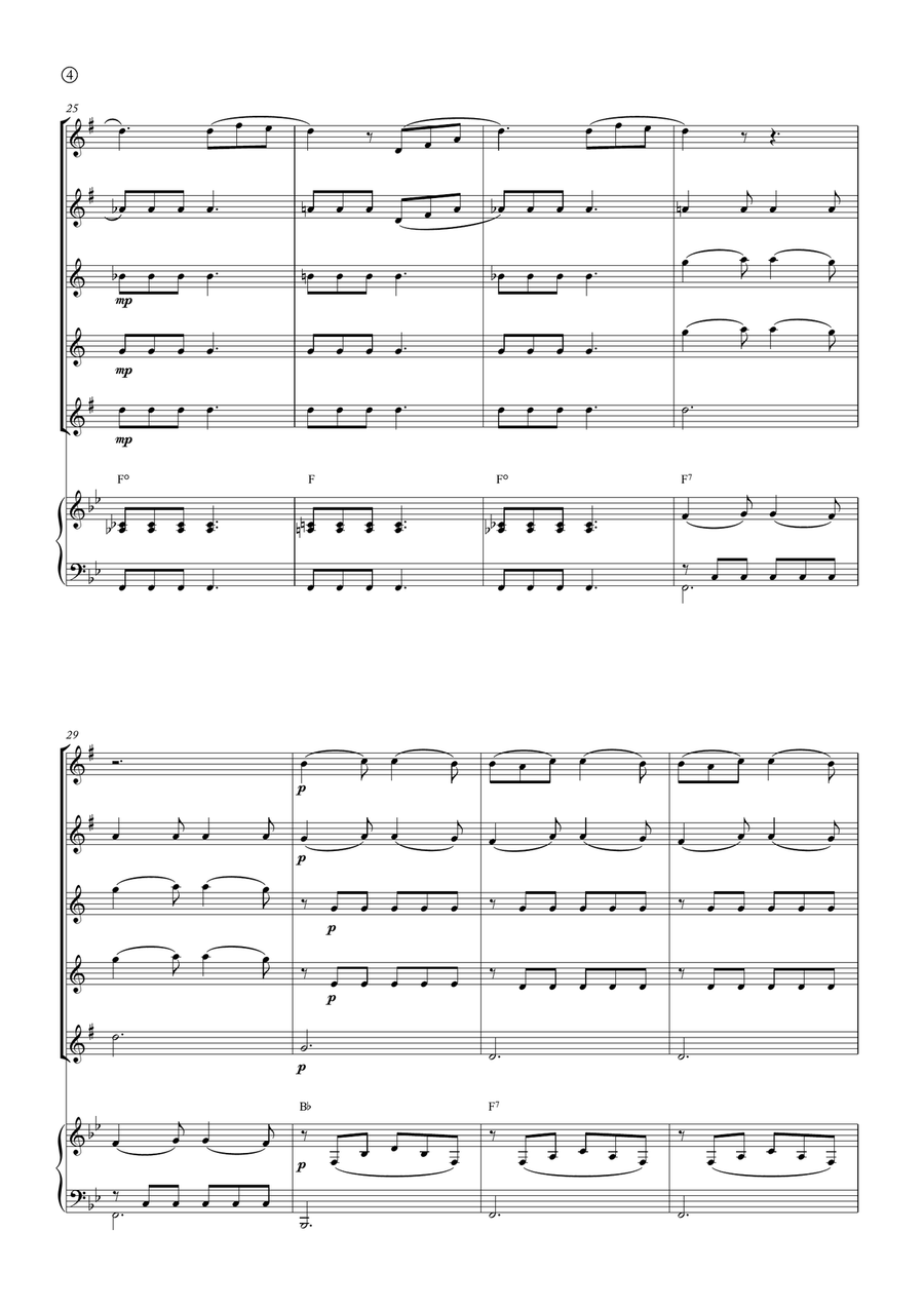 Barcarolle Saxophone Quintet scores gallery preview page 4