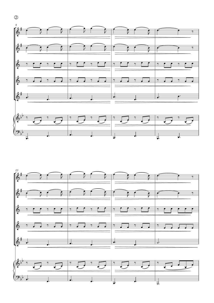 Barcarolle Saxophone Quintet scores gallery preview page 2