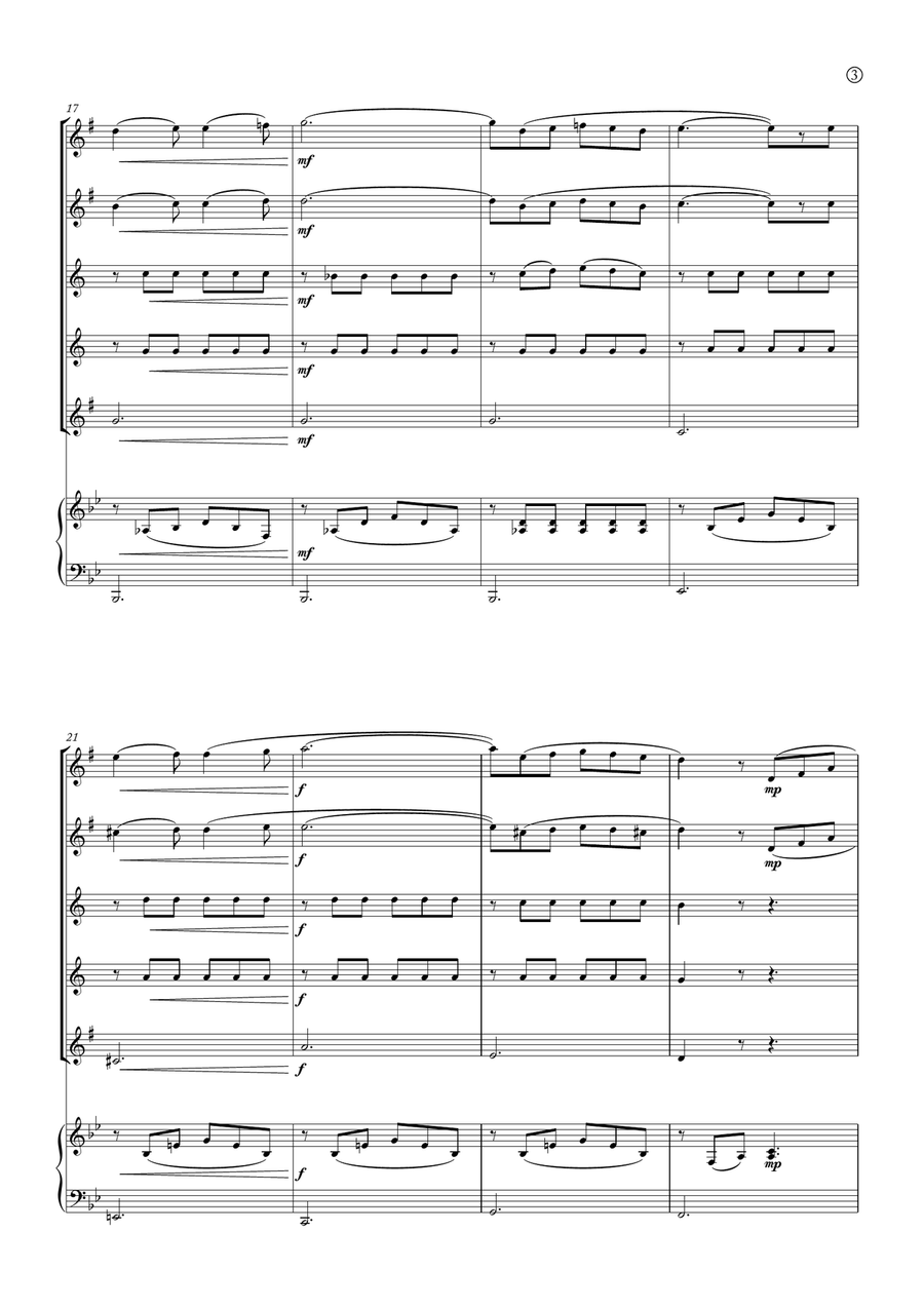 Barcarolle Saxophone Quintet scores gallery preview page 3