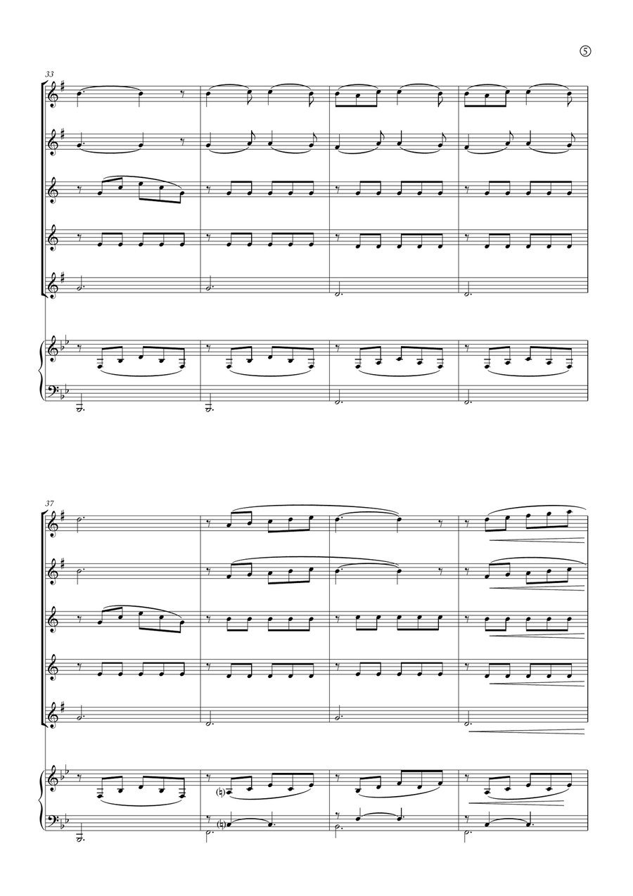 Barcarolle Saxophone Quintet scores gallery preview page 5