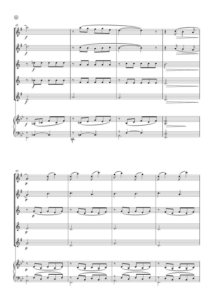 Barcarolle Saxophone Quintet scores gallery preview page 6
