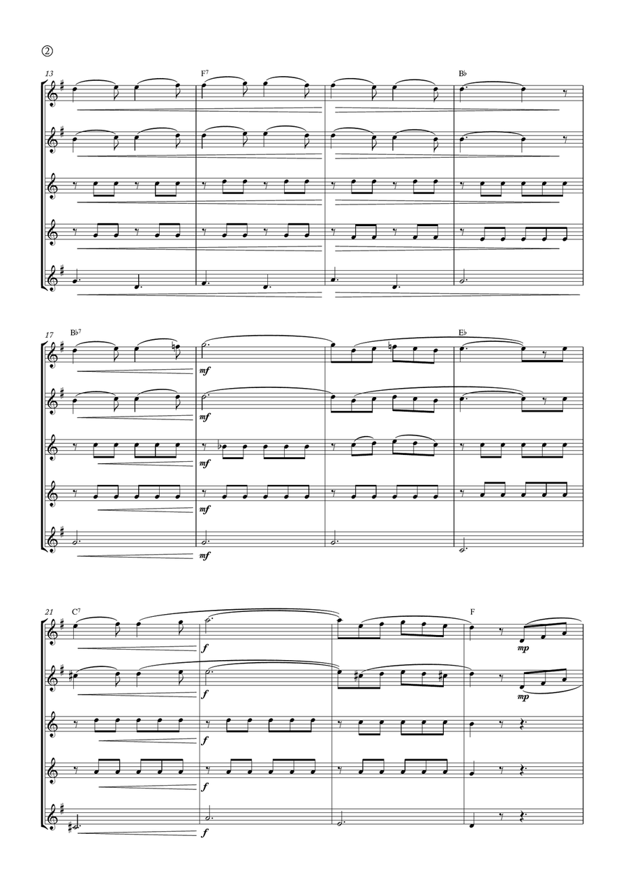 Barcarolle Saxophone Quintet scores gallery preview page 2