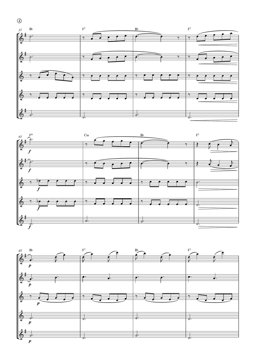 Barcarolle Saxophone Quintet scores gallery preview page 4