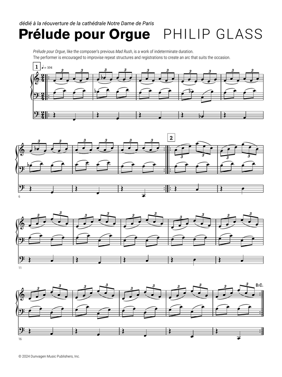 Prélude pour Orgue Prélude pour Orgue Organ Solo scores gallery preview page 1