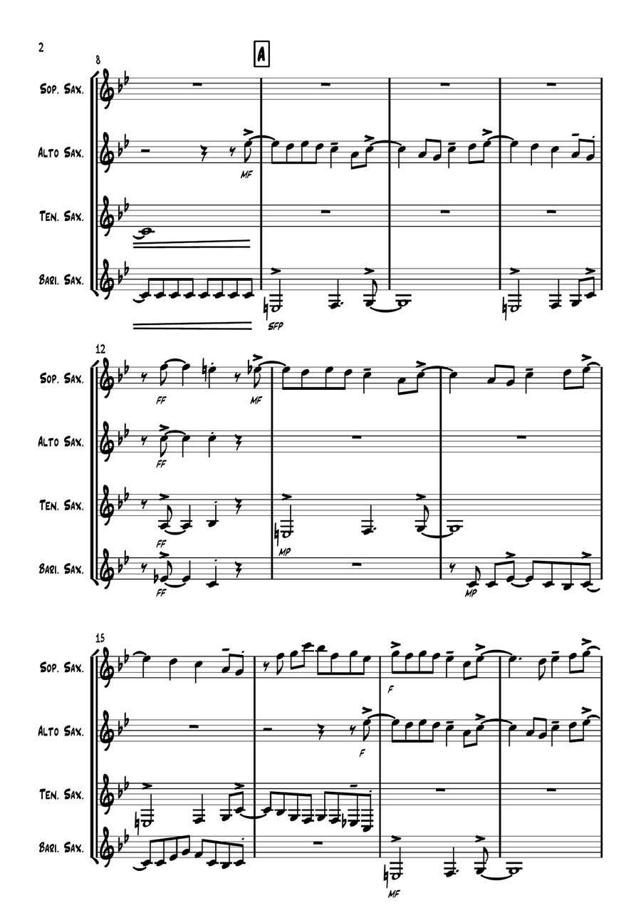Birdland Birdland Saxophone Quartet scores gallery preview page 2