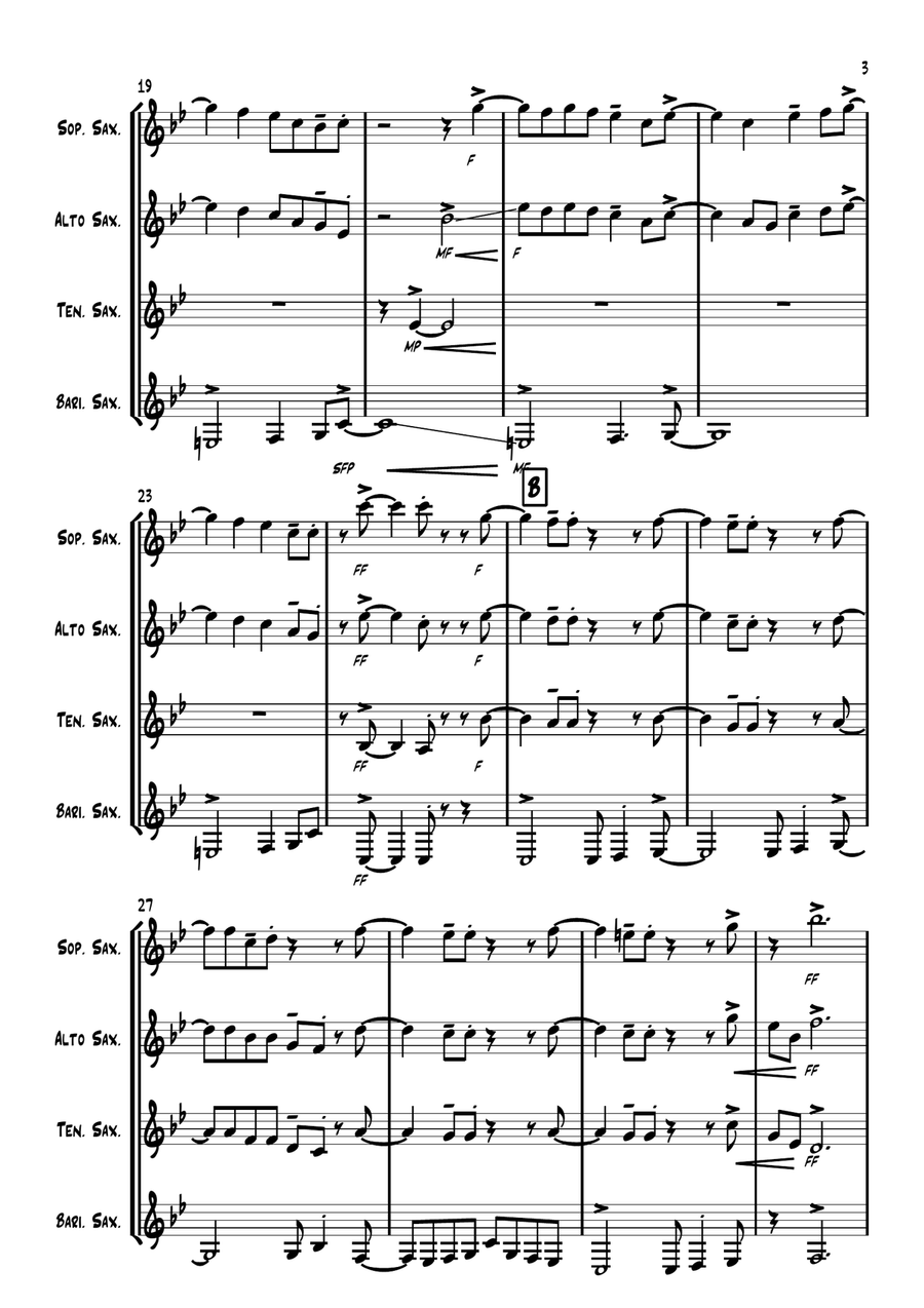 Birdland Birdland Saxophone Quartet scores gallery preview page 3