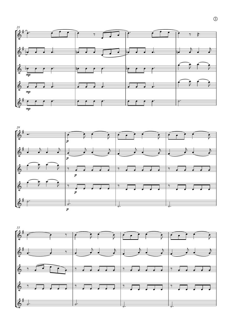 Barcarolle Saxophone Quintet scores gallery preview page 3