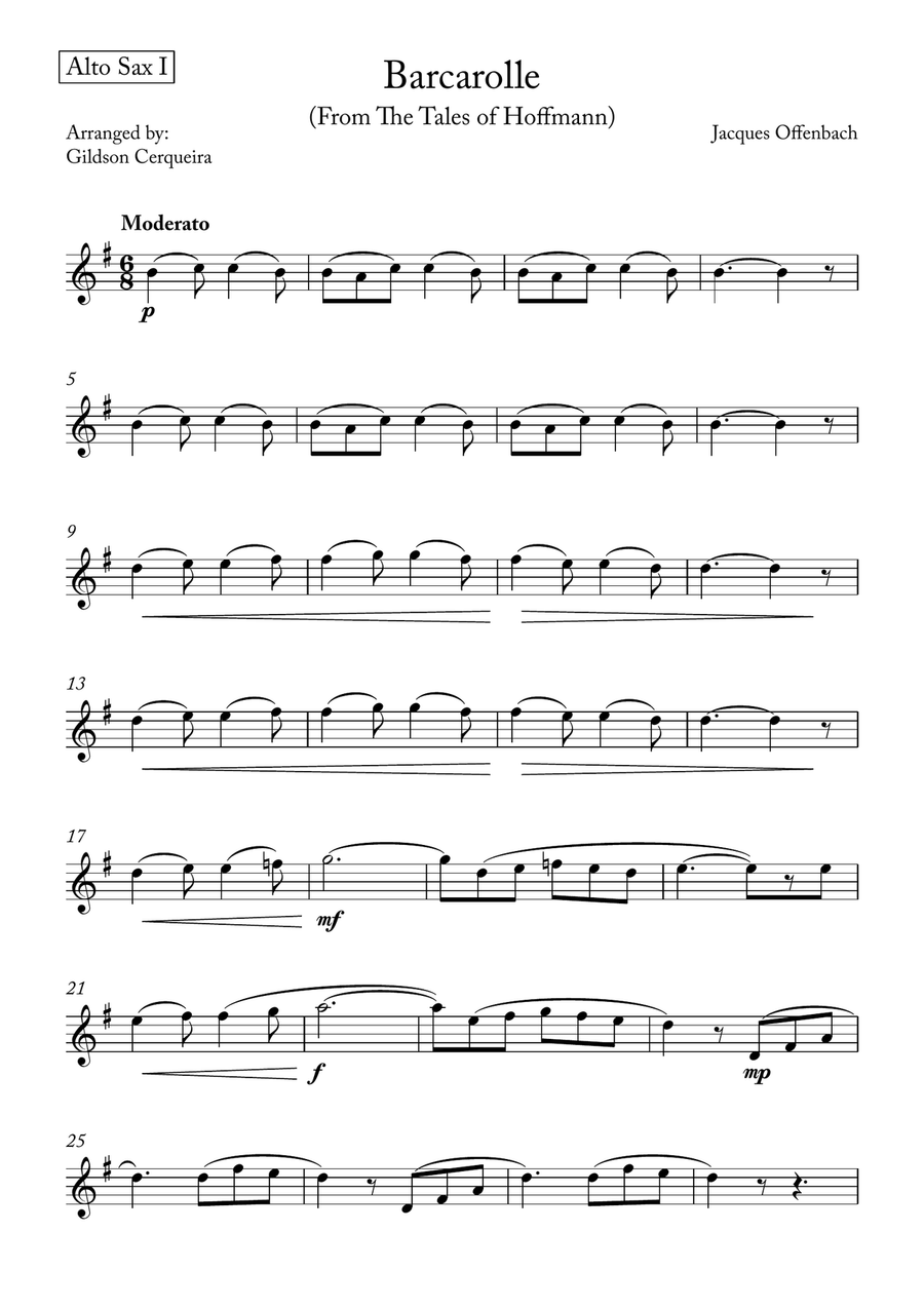 Barcarolle Saxophone Quintet scores gallery preview page 6