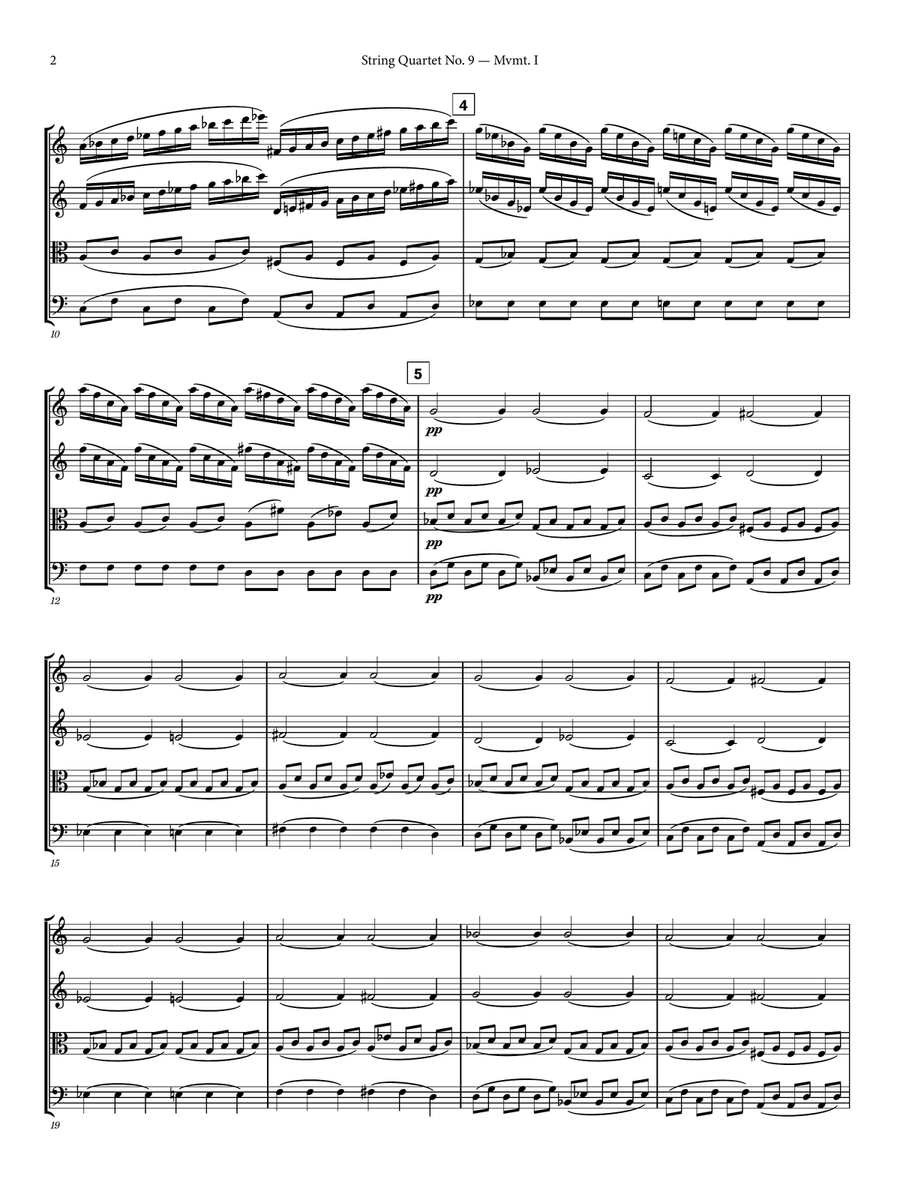 String Quartet No. 9 - Full Score String Quartet scores gallery preview page 2