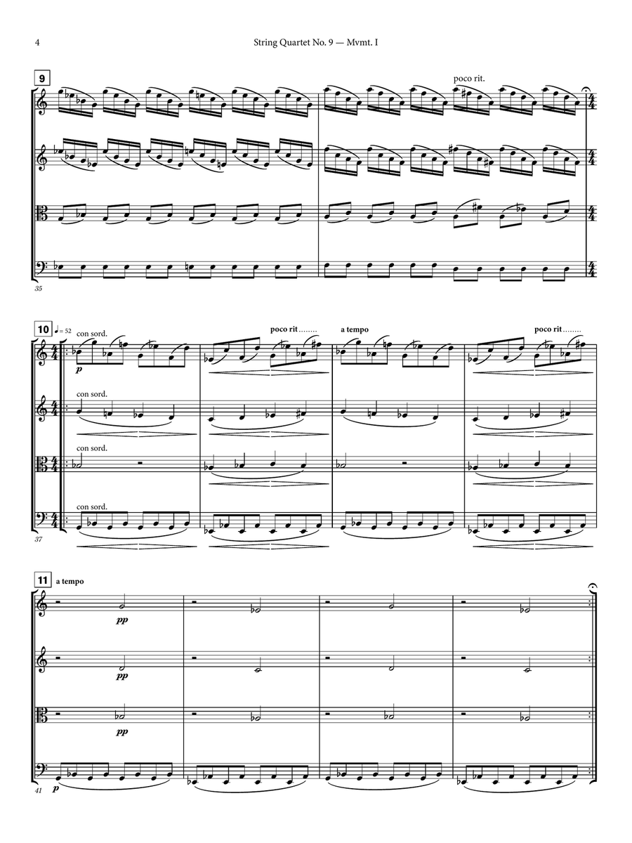 String Quartet No. 9 - Full Score String Quartet scores gallery preview page 4