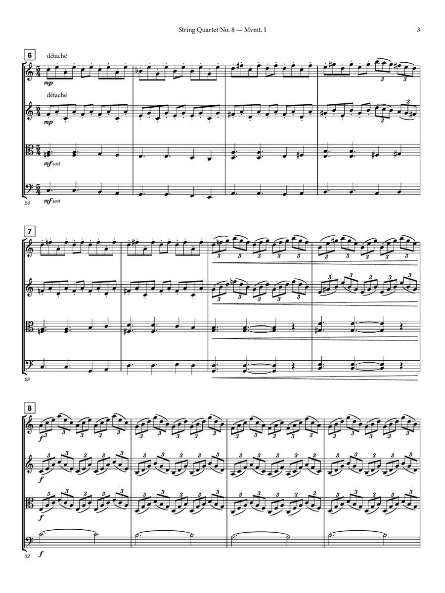 String Quartet No. 8 - Full Score String Quartet scores gallery preview page 3