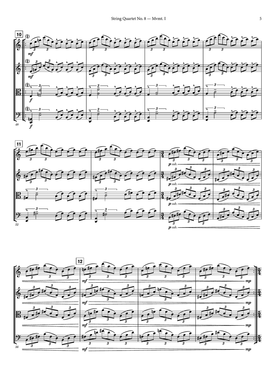 String Quartet No. 8 - Full Score String Quartet scores gallery preview page 5