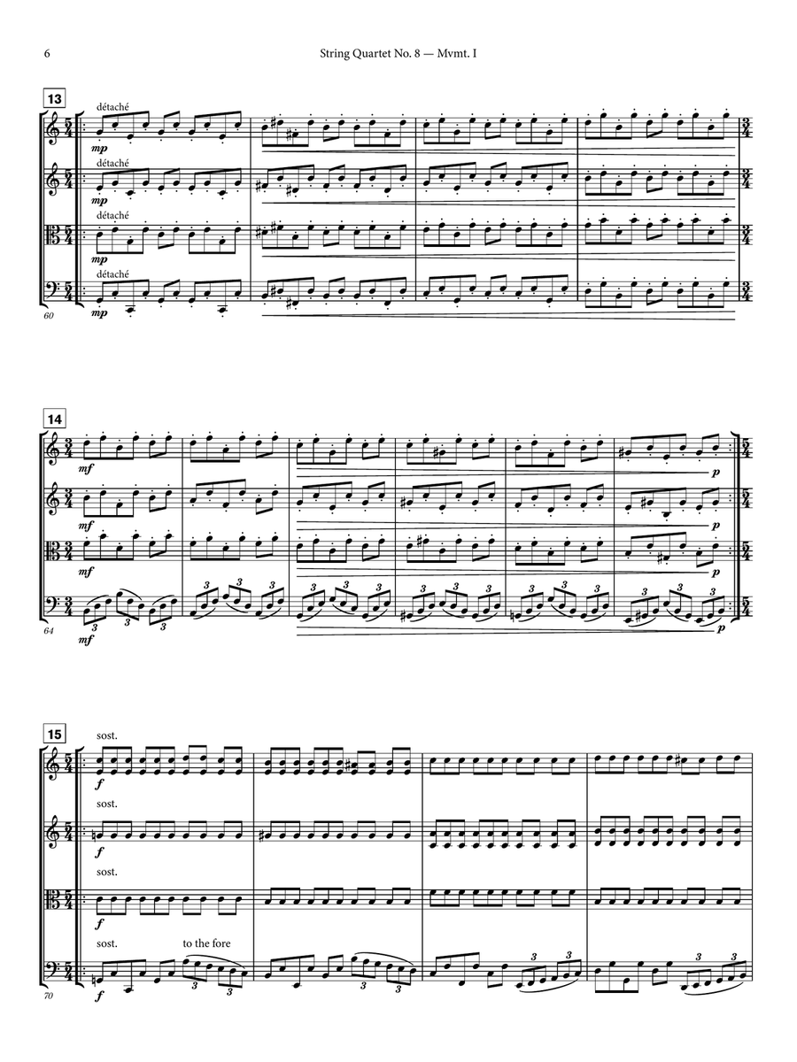 String Quartet No. 8 - Full Score String Quartet scores gallery preview page 6