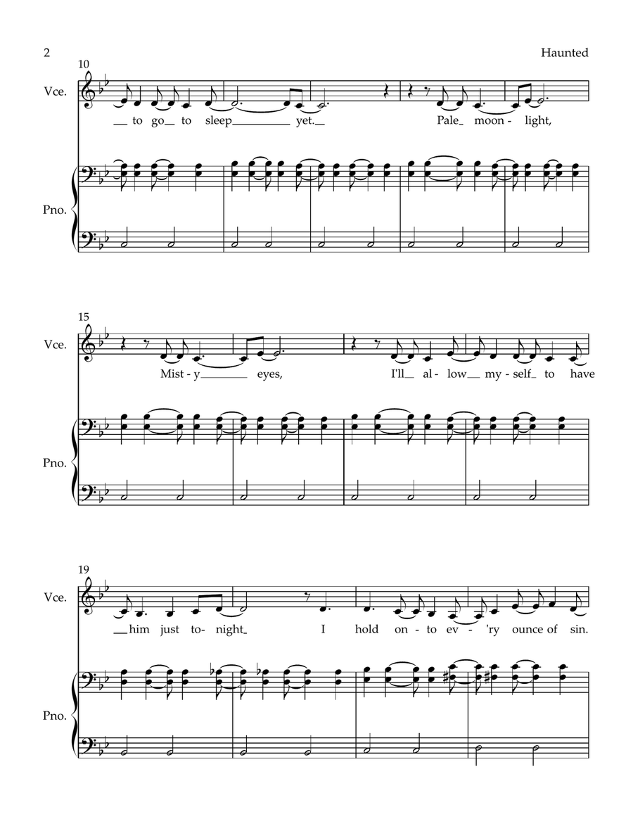 Haunted Piano, Vocal scores gallery preview page 2