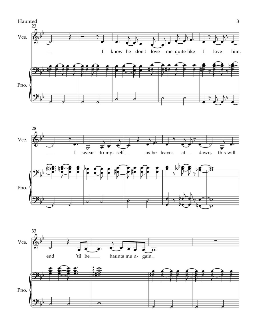 Haunted Piano, Vocal scores gallery preview page 3
