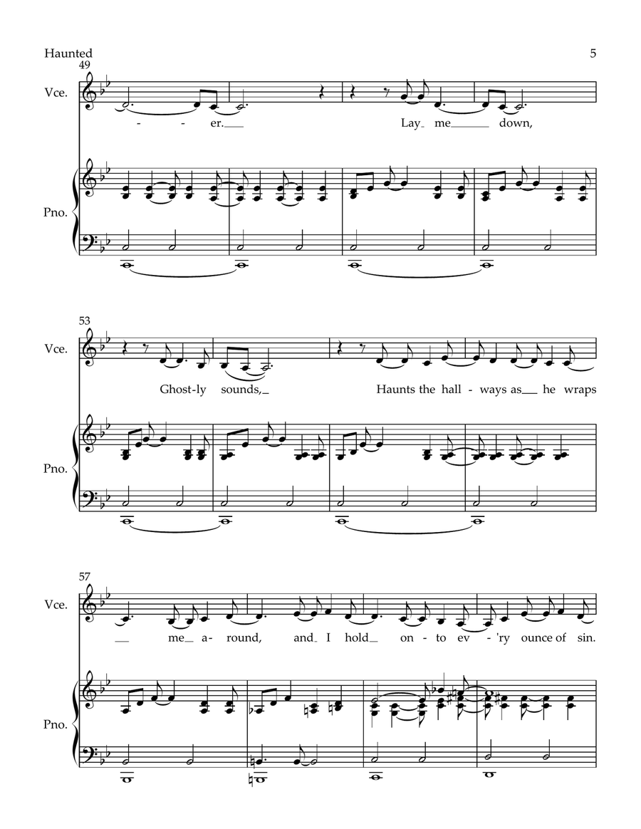 Haunted Piano, Vocal scores gallery preview page 5
