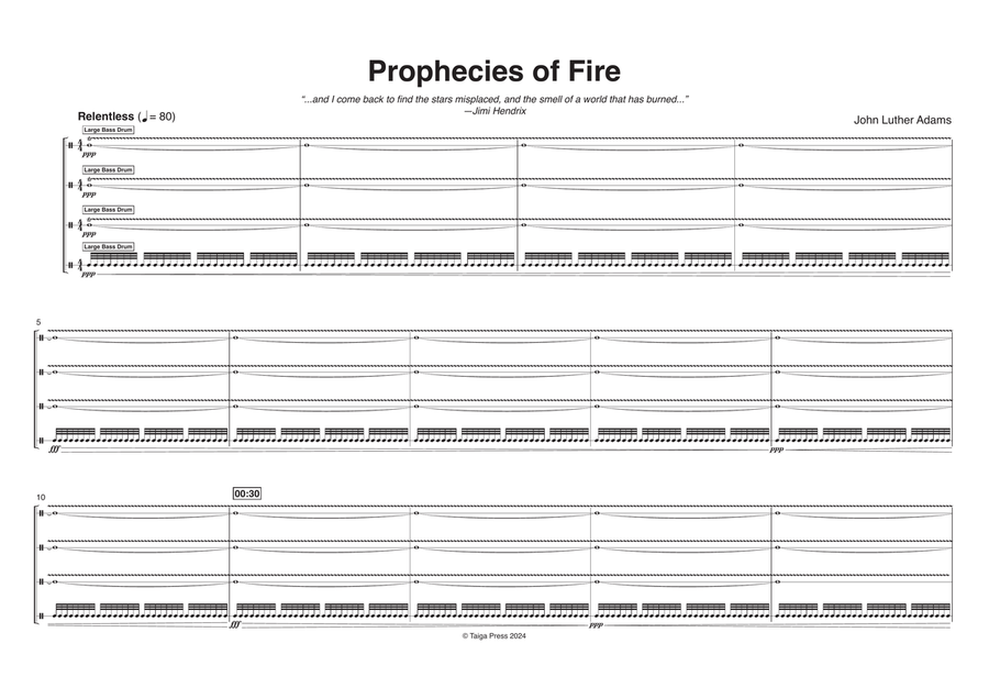 Prophecies of Fire (Score) Percussion Ensemble scores gallery preview page 1
