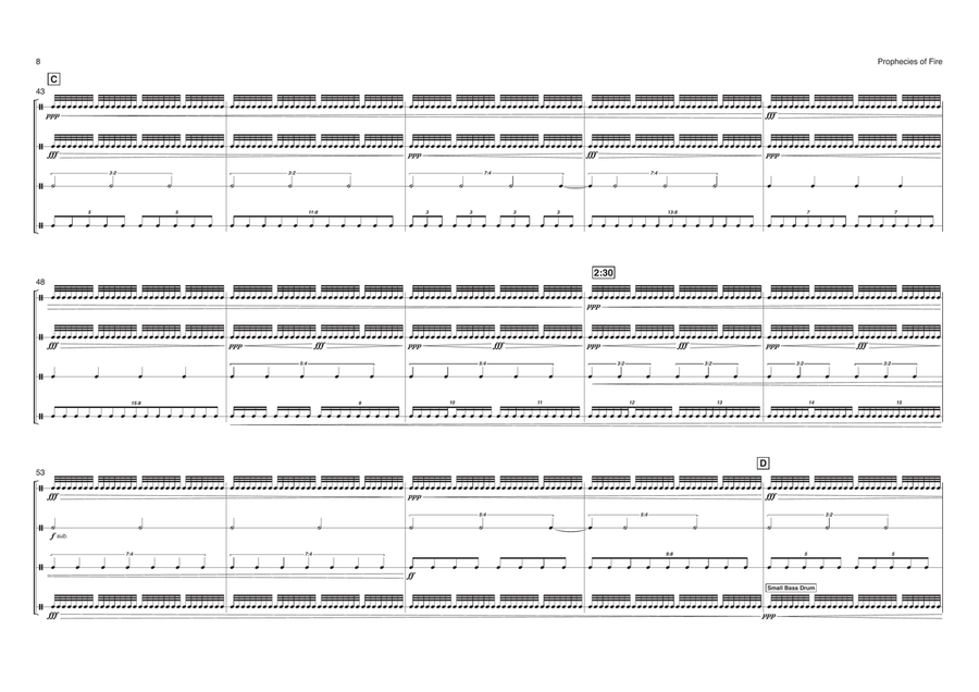 Prophecies of Fire (Score) Percussion Ensemble scores gallery preview page 4