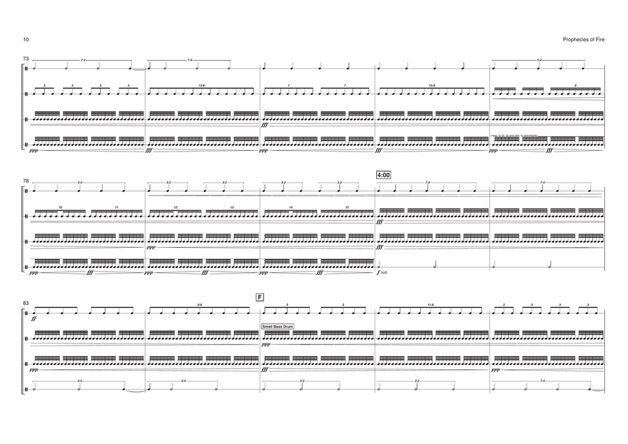 Prophecies of Fire (Score) Percussion Ensemble scores gallery preview page 6
