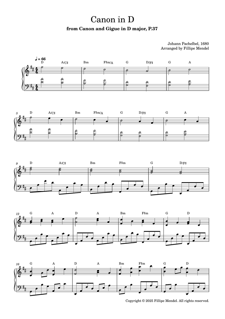 Canon in D Canon in D Piano Solo scores gallery preview page 2