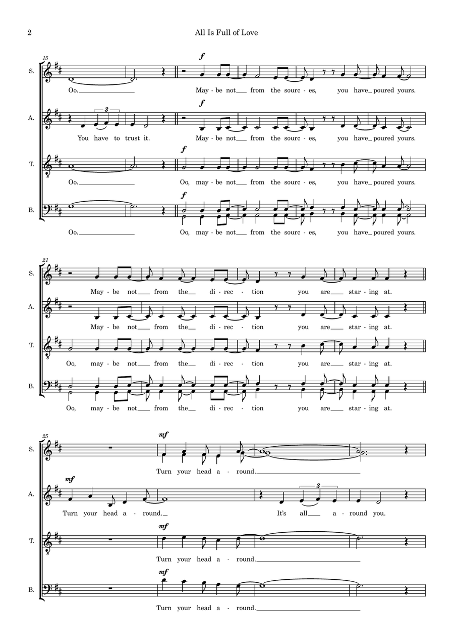 All Is Full Of Love (arr. Ben See) 4-Part scores gallery preview page 2
