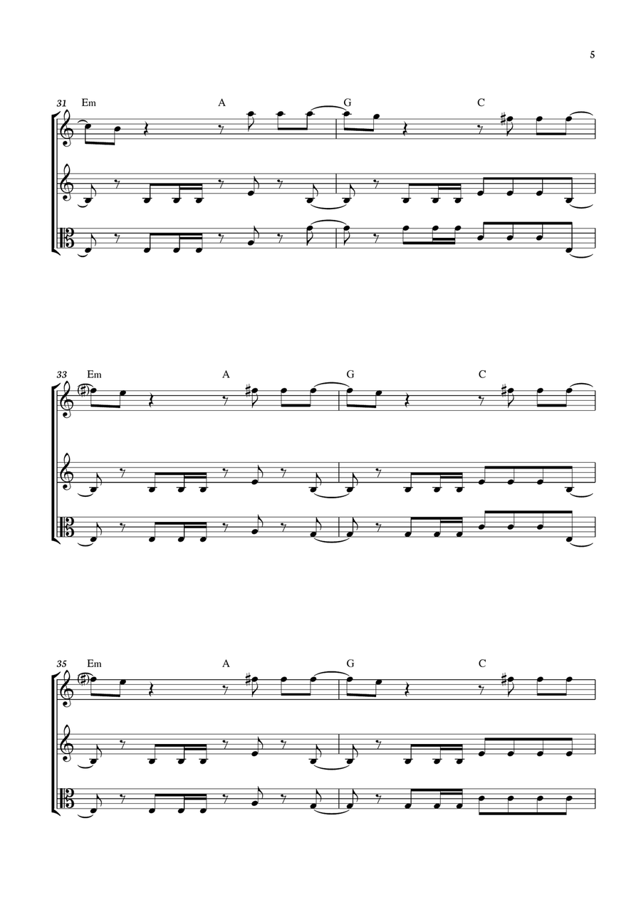 Smells Like Teen Spirit Smells Like Teen Spirit String Trio scores gallery preview page 5
