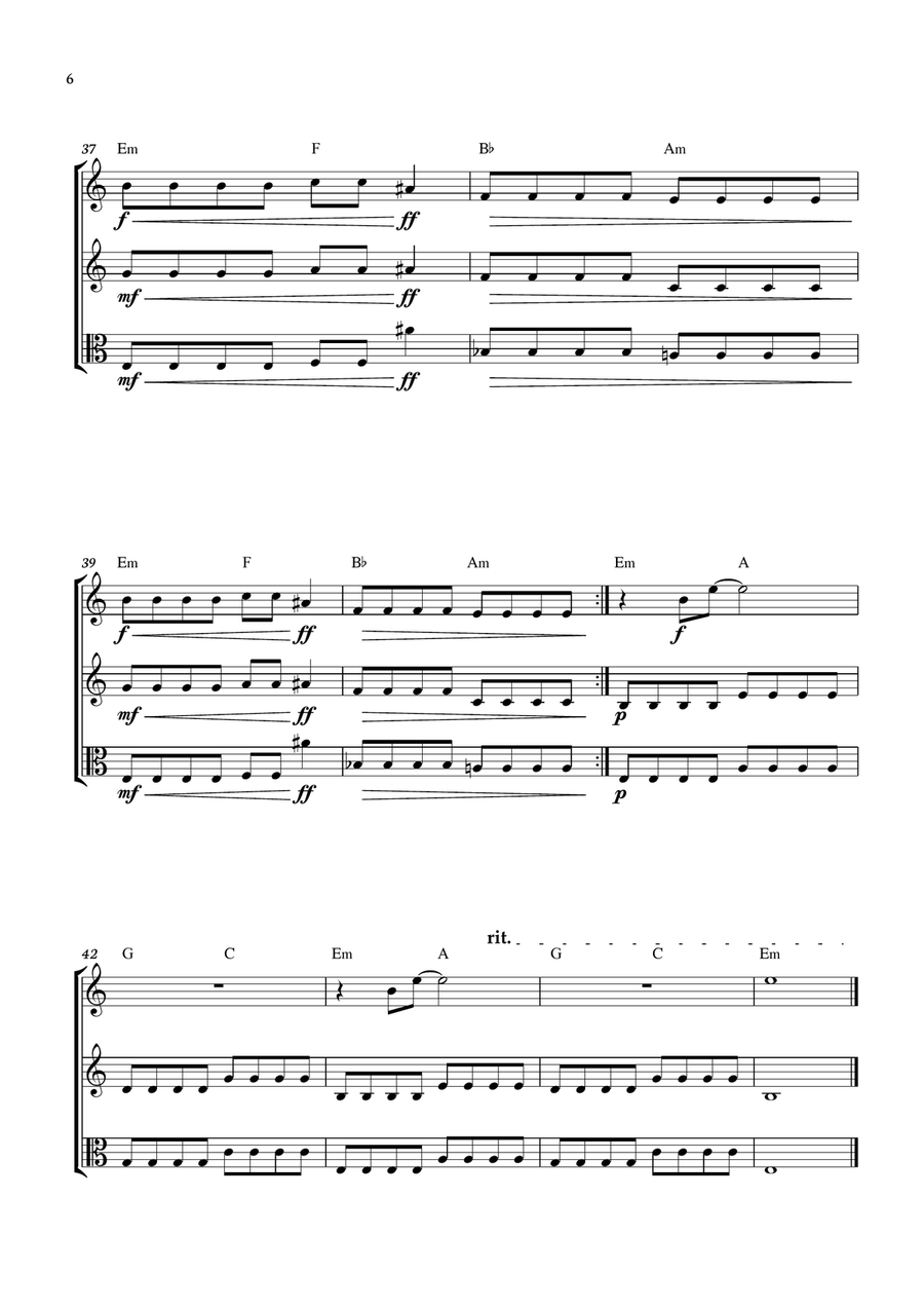 Smells Like Teen Spirit Smells Like Teen Spirit String Trio scores gallery preview page 6