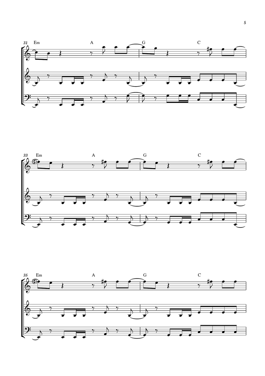 Smells Like Teen Spirit Smells Like Teen Spirit String Trio scores gallery preview page 5