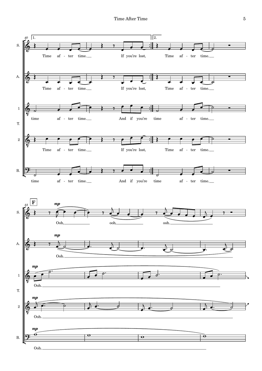 Time After Time (arr. Abi Moore) SATTB scores gallery preview page 5