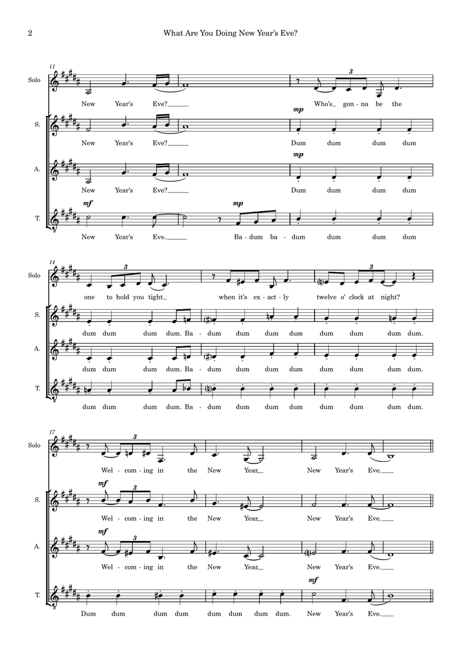 What Are You Doing New Years Eve (arr. Abi Moore) Choir scores gallery preview page 2