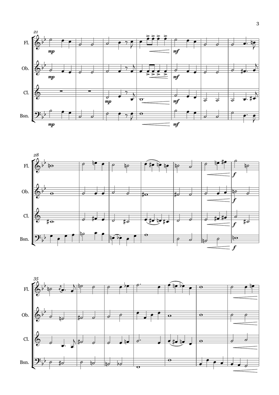 Bridal Chorus Bridal Chorus Woodwind Quartet scores gallery preview page 3