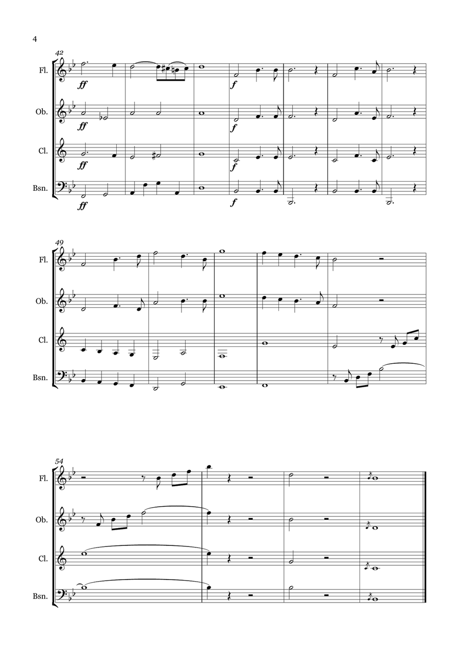 Bridal Chorus Bridal Chorus Woodwind Quartet scores gallery preview page 4