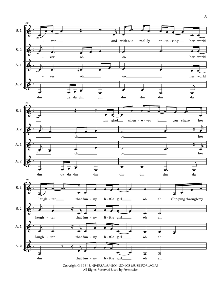 Slipping Through My Fingers SSAA scores gallery preview page 3