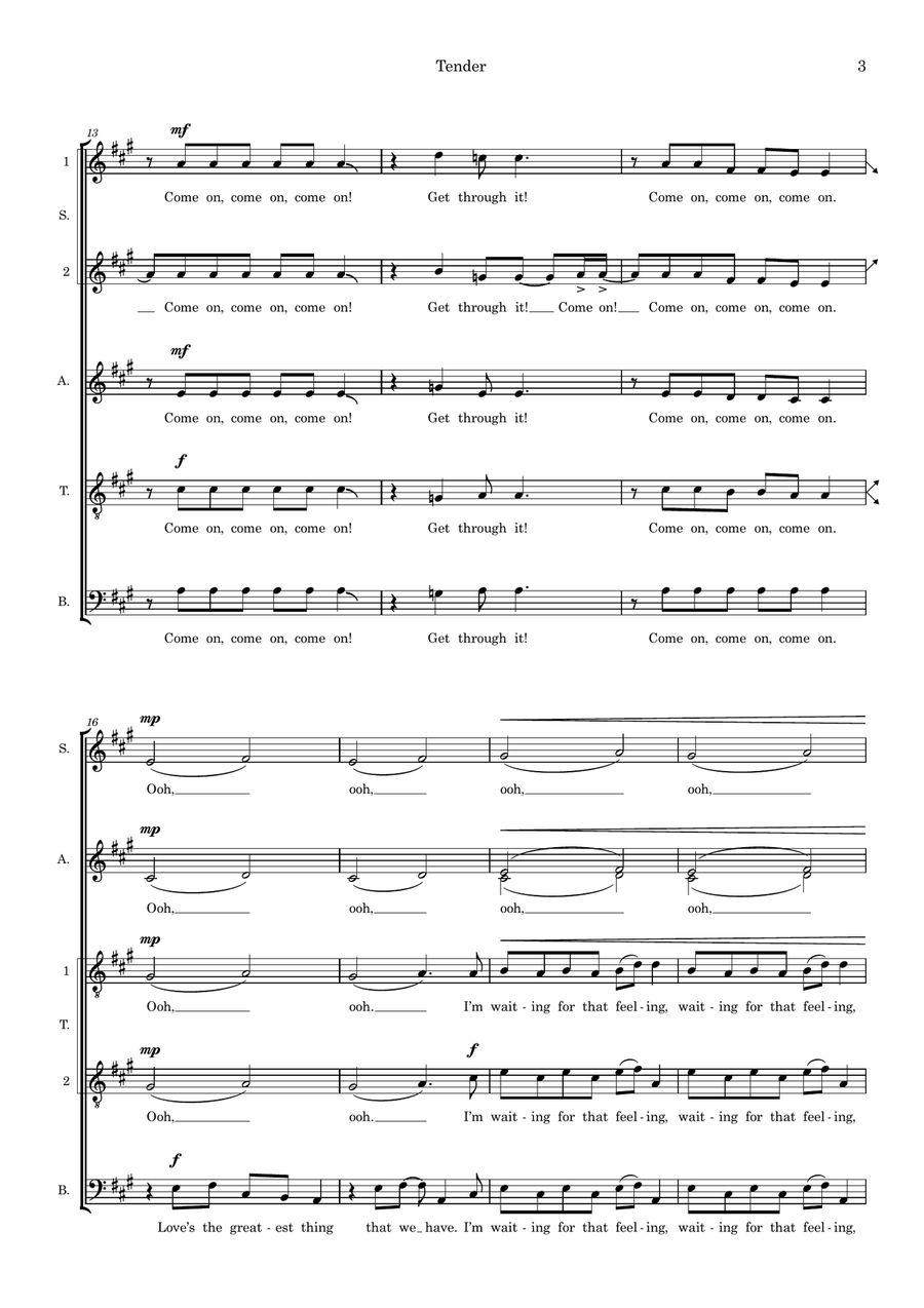 Tender (arr. Abi Moore) Tender (arr. Abi Moore) Choir scores gallery preview page 3
