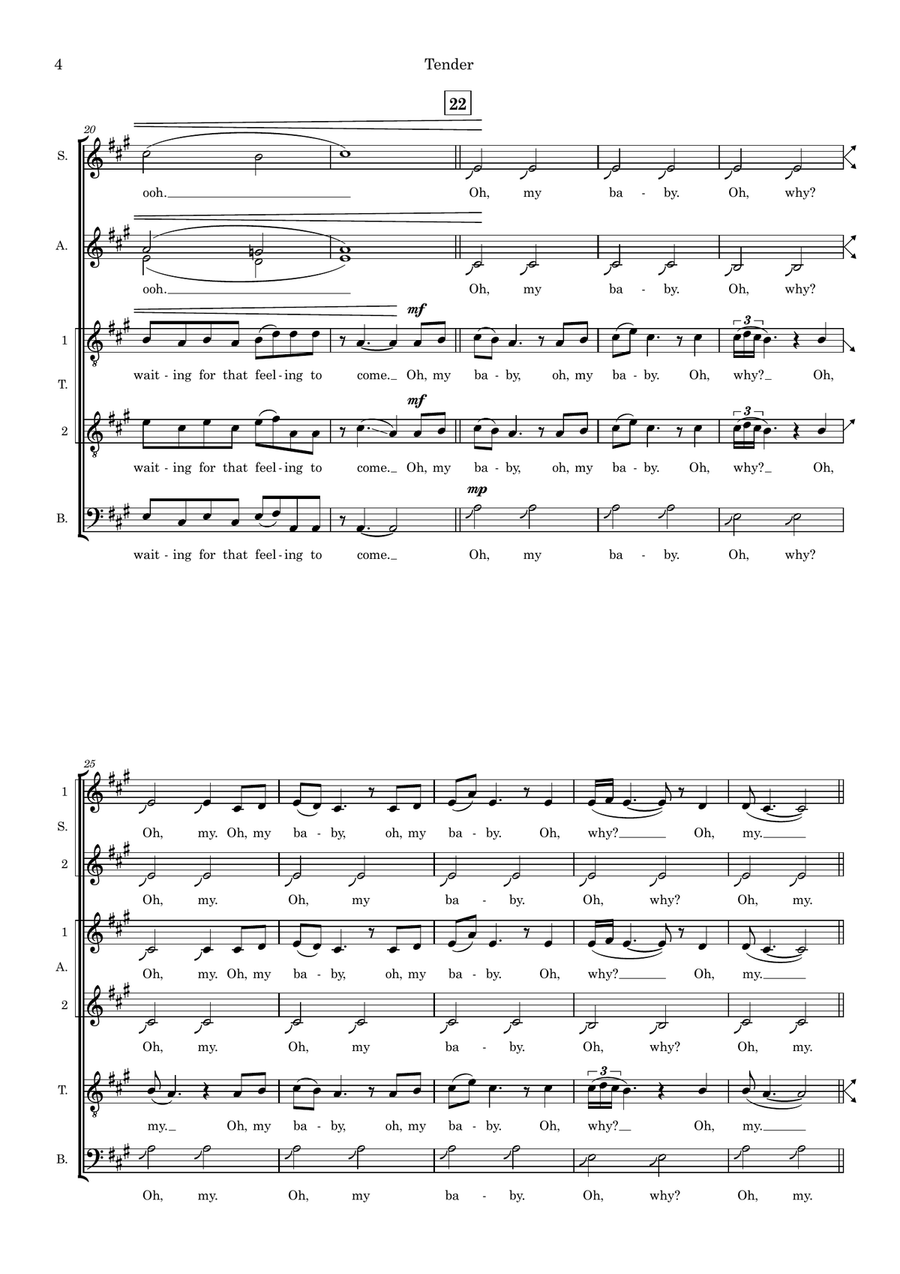Tender (arr. Abi Moore) Tender (arr. Abi Moore) Choir scores gallery preview page 4