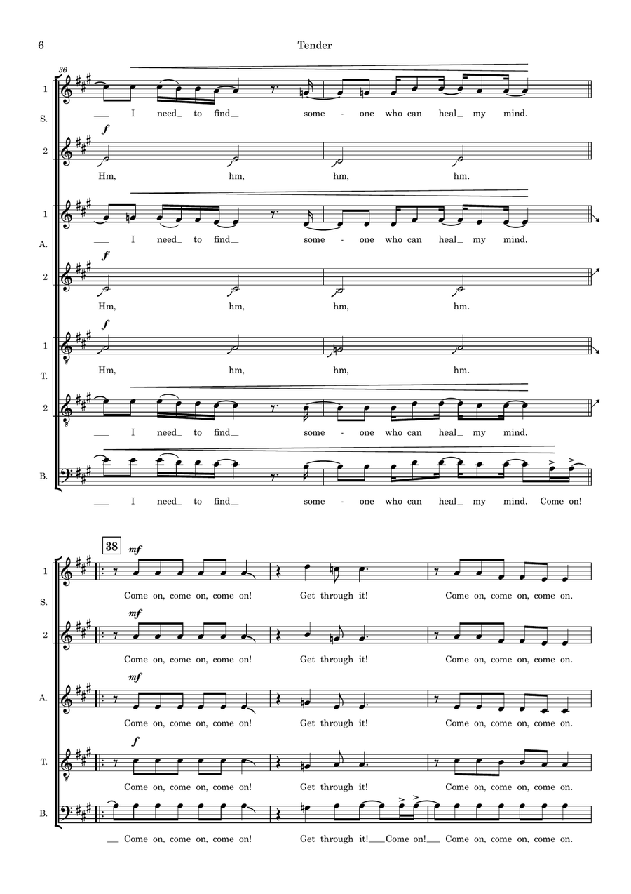 Tender (arr. Abi Moore) Tender (arr. Abi Moore) Choir scores gallery preview page 6