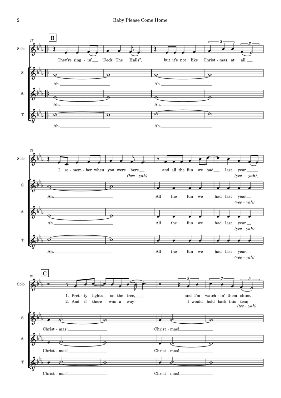 Baby Please Come Home (arr. Abi Moore) SAT scores gallery preview page 2
