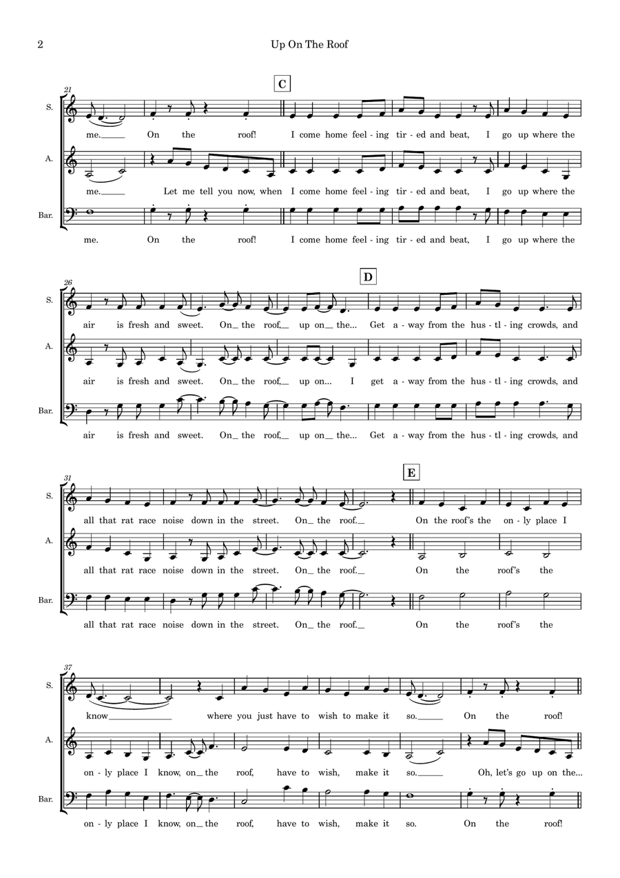 Up On The Roof (arr. Hazel Hannam) 3-Part scores gallery preview page 2