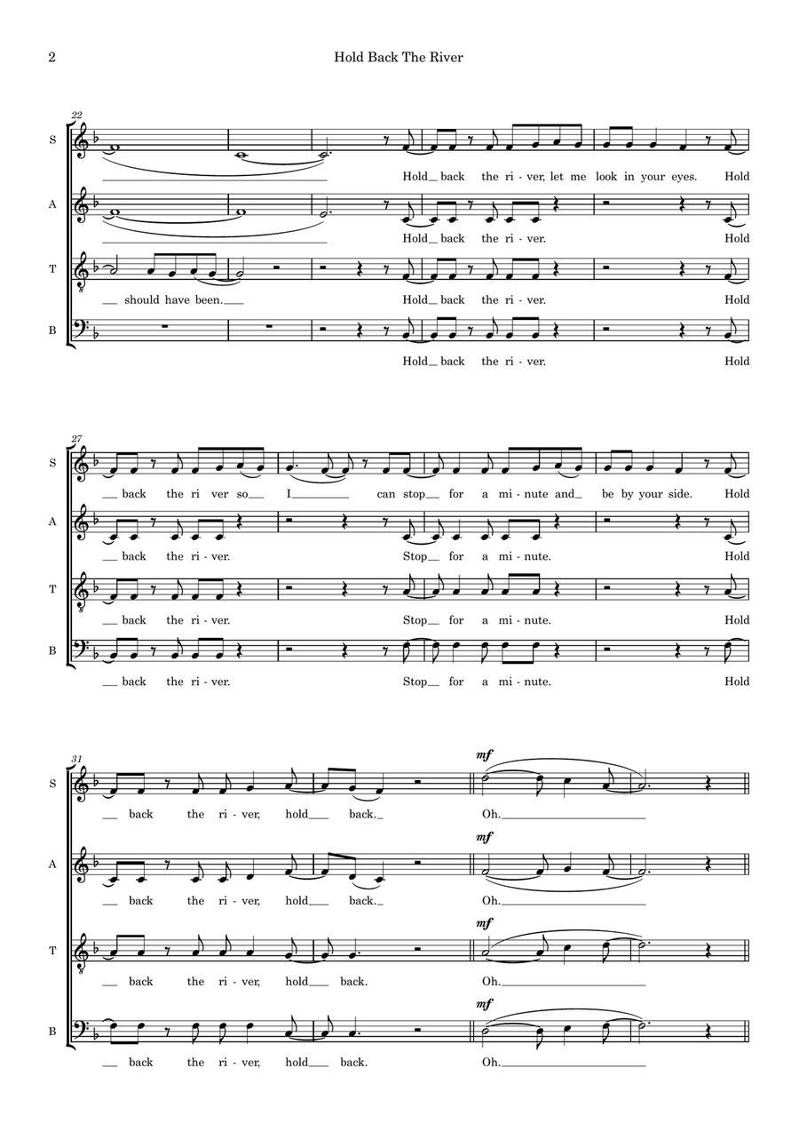 Hold Back The River (arr. Ben See) 4-Part scores gallery preview page 2