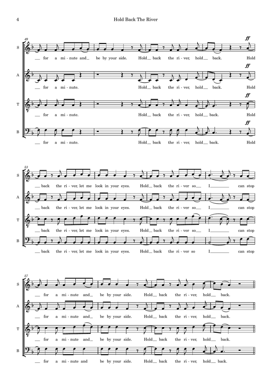 Hold Back The River (arr. Ben See) 4-Part scores gallery preview page 4