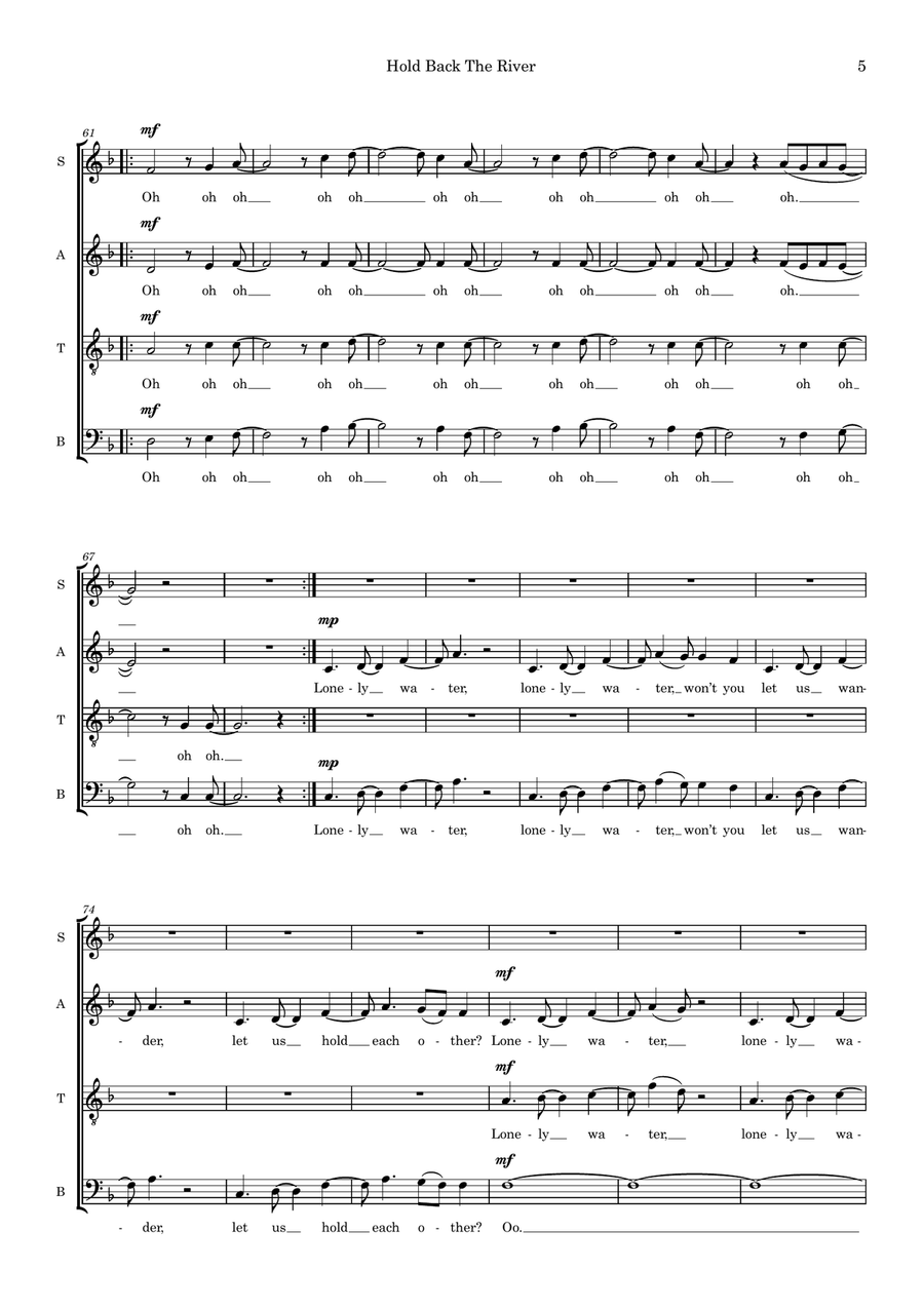 Hold Back The River (arr. Ben See) 4-Part scores gallery preview page 5