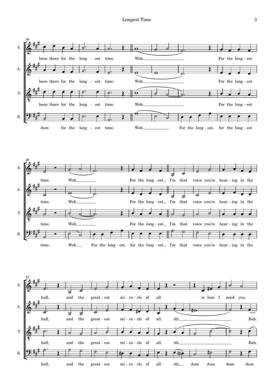 Longest Time (arr. Ben See) 4-Part scores gallery preview page 3