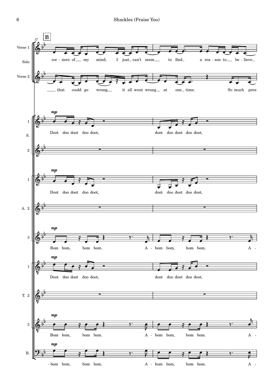 Shackles (Praise You) (arr. Abi Moore) Divisi scores gallery preview page 6