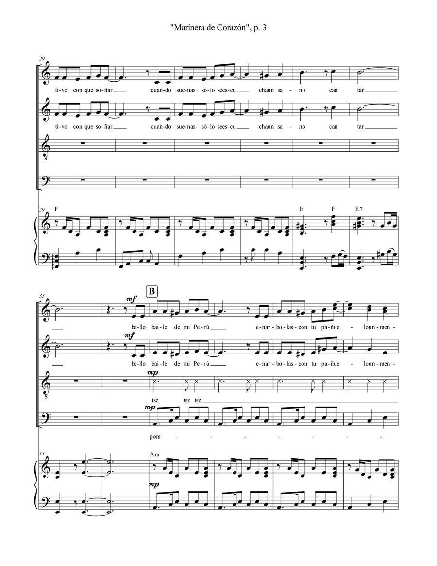 Marinera de Corazón Marinera de Corazón 4-Part scores gallery preview page 3